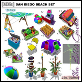 3.[MMc] San Diego Beach Set Towel Wagon