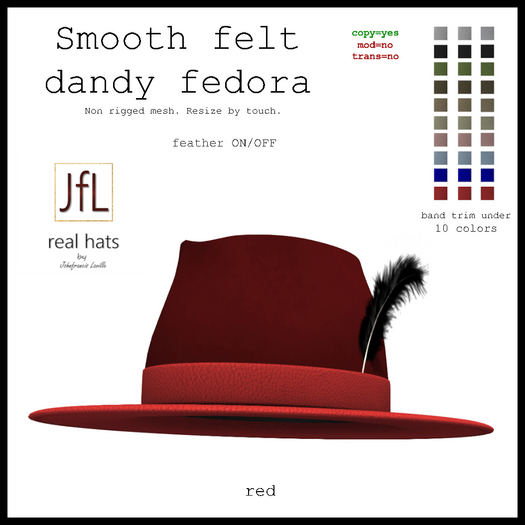 JfL Smooth felt dandy fedora_Red_BOXED