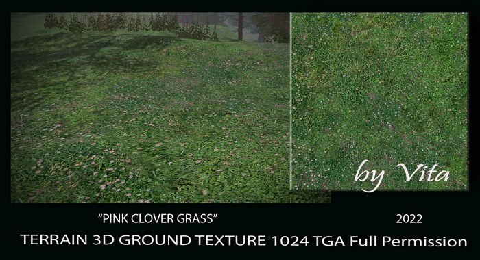 Vita's 3D Ground Texture - PINK CLOVER GRASS 2022