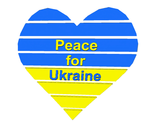 Peace for Ukraine Heart Shaped Sign