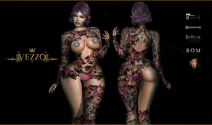 Leda - Swan Tattoo - Light purple, single color, Maitreya, Legacy, Belleza, Signature, Omega, BOM - Vezzo Ink