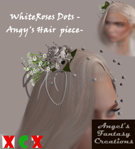 WhiteRoses Dots - Angy's Hair  piece-