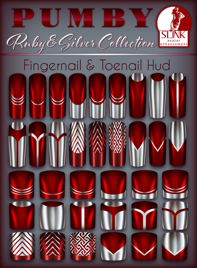 PUMBY* Ruby & Silver Collection - Slink Nail Applier Huds
