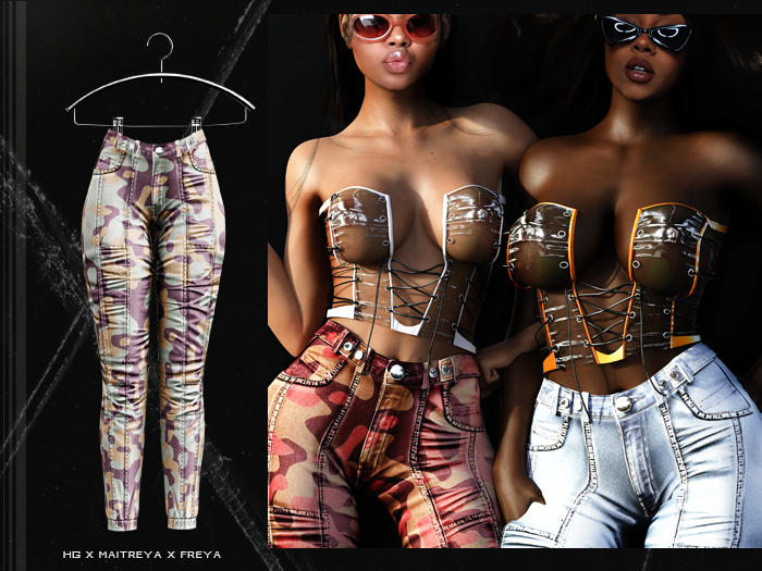 PLX. "Moto " Jeans // CAMO PEAR // 