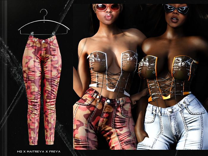 PLX. "Moto " Jeans // CAMO PEACH // 