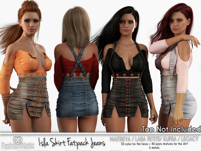 Isla Skirt Fatpack Jeans - Denim - Maitreya Lara, Lara Petite, Kupra Original, Legacy - FashionNatic