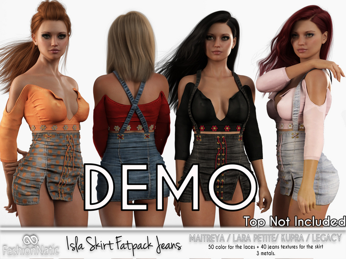 Demo Isla Skirt Fatpack Jeans - Denim - Maitreya Lara, Lara Petite, Kupra Original, Legacy - FashionNatic