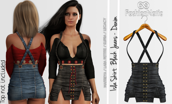 Isla Skirt Black  Jeans - Denim - Maitreya Lara, Lara Petite, Kupra Original, Legacy - FashionNatic