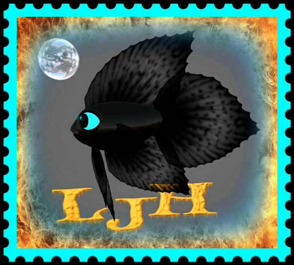 (7S) Common Fish: Black Betta   (THE EYES CHANGE COLOR AS YOU WEAR IT)