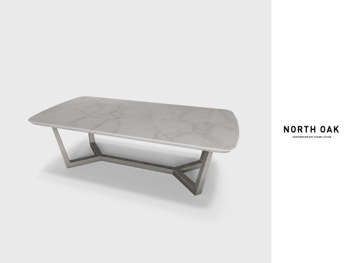 [North Oak] + Angelo Dining Table (gray)