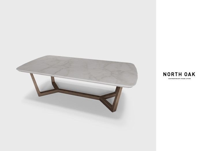 [North Oak] + Angelo Dining Table (dark)