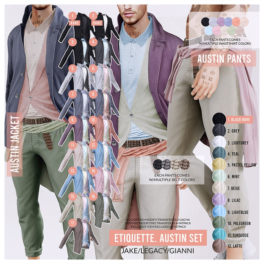 .etiquette. Austin Pants LightBlue, set