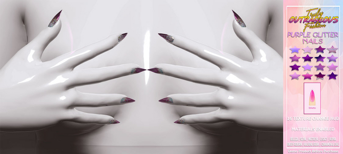 {TOF} PURPLE GLITTER NAILS (ADD)