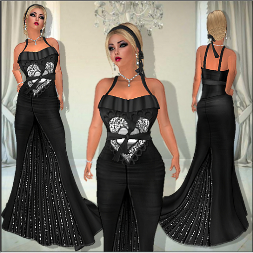 Miranda Mesh Mermaid Gown Black Heart
