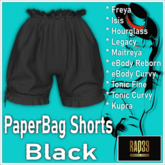 [R39] Paperbag Shorts-Black