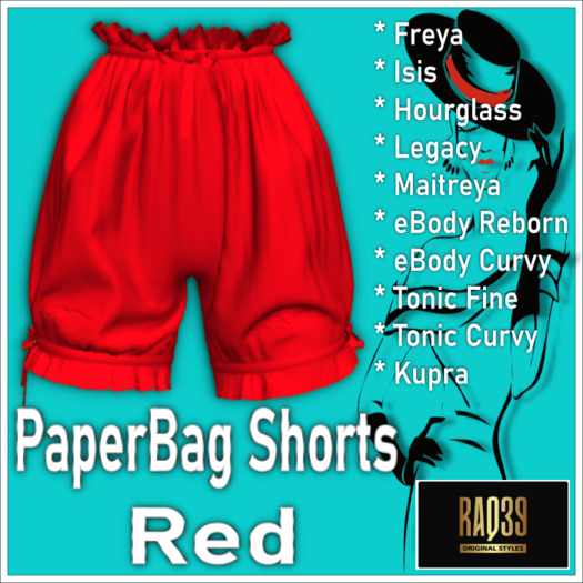 [R39] Paperbag Shorts-Red