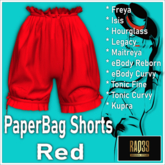 [R39] Paperbag Shorts-Red