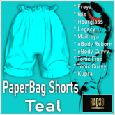 [R39] Paperbag Shorts-Teal