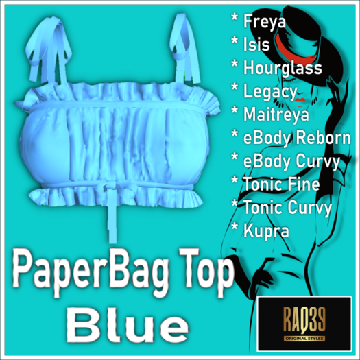 [R39] Paperbag Top-Blue