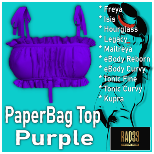 [R39] Paperbag Top-Purple