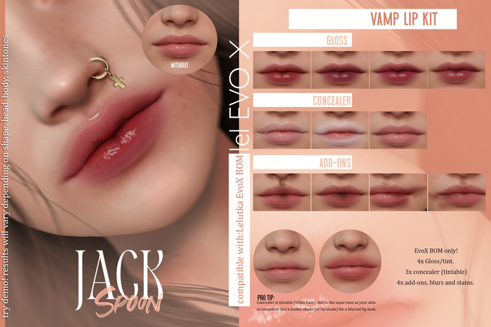 Jack Spoon.Vamp Lip Kit (Lelutka EvoX)