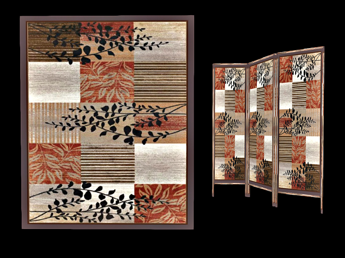 Privacy Screen with Rugs