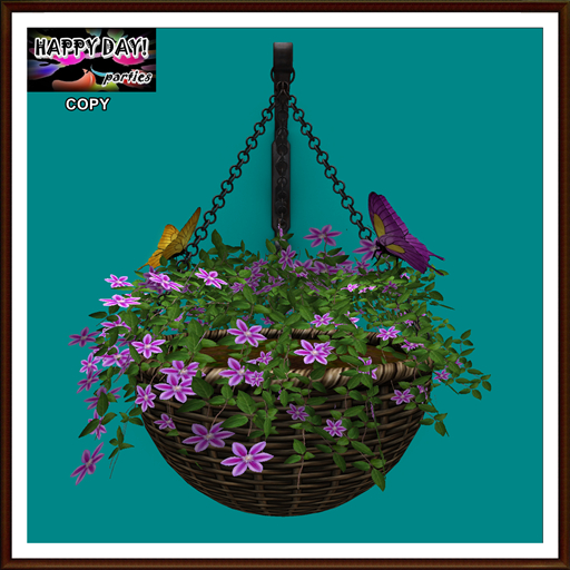 Spring - Decorative Pink Hanging Basket