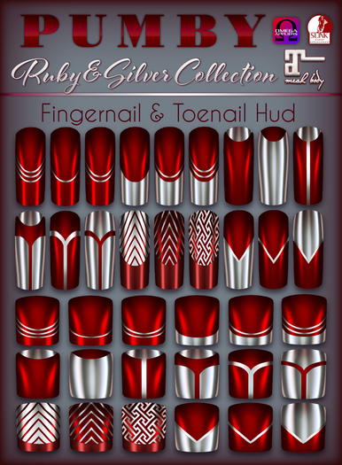 PUMBY* Ruby & Silver Collection - Nail Huds (S-M-O)
