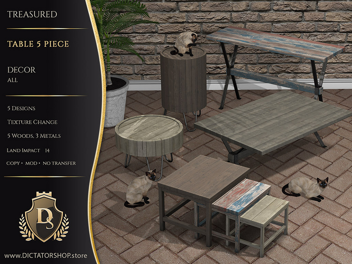 [Ds] Treasured - Table 5 Piece Fatpack Decor