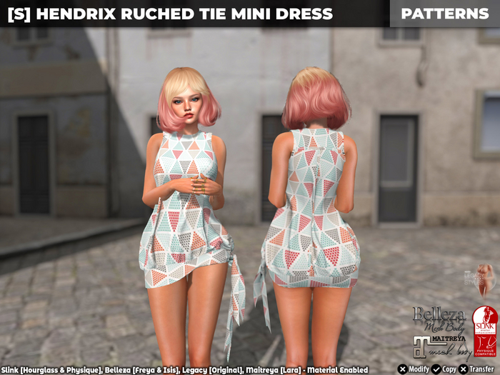 [S] Hendrix Ruched Tie Mini Dress Patterns