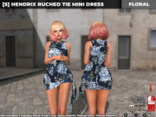 [S] Hendrix Ruched Tie Mini Dress Floral