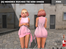 [S] Hendrix Ruched Tie Mini Dress Pink