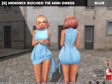 [S] Hendrix Ruched Tie Mini Dress Blue