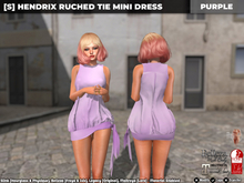 [S] Hendrix Ruched Tie Mini Dress Purple