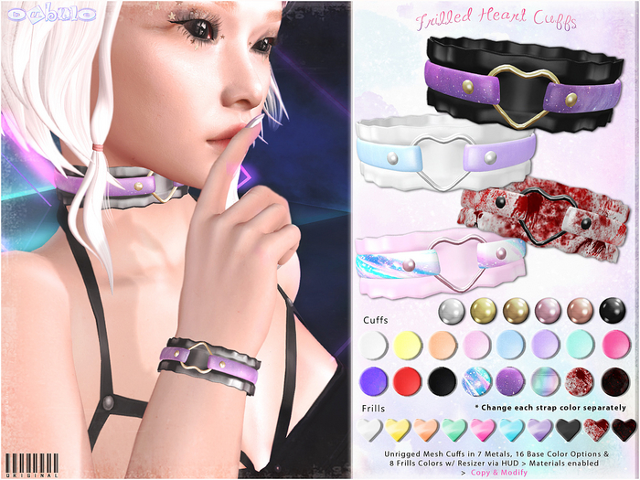 [ bubble ] Frilled Heart Cuffs