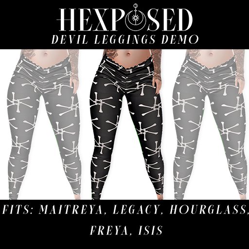 ~HexPosed~ DEVIL LEGGINGS - BLACK SNOWFLAKE