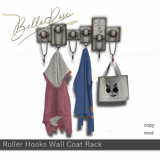 [BR] Roller Hooks Wall Coat Rack