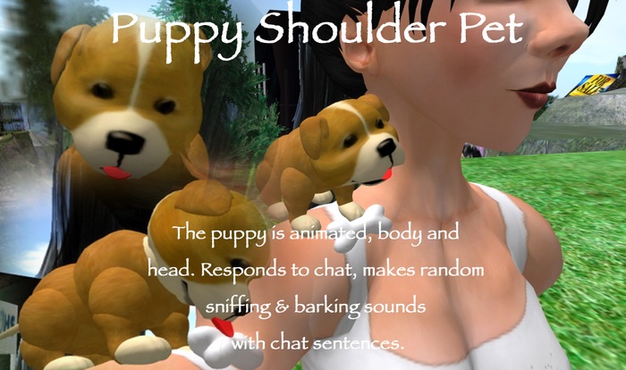 Shoulder pet - shoulder puppy - Puppy shoulder pet  -  PUPPY - PUPPIES - animated - avatar, attached