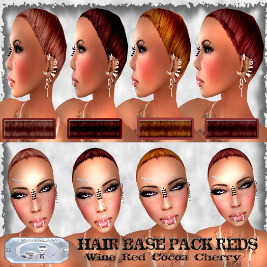 ---> T&S GLaMouR <--- Hair Base Pack 4 Reds