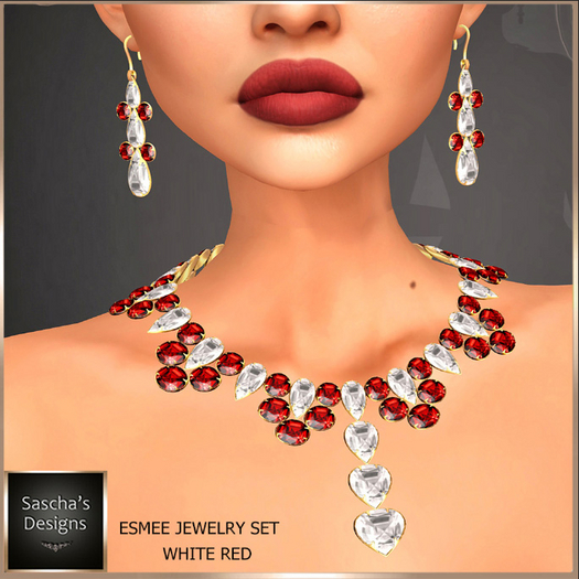 SAS - Esmee White Red Jewelry Set  