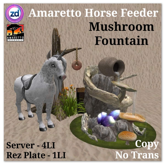 *ZD* Amaretto Horse Feeder - Mushroom Fountain