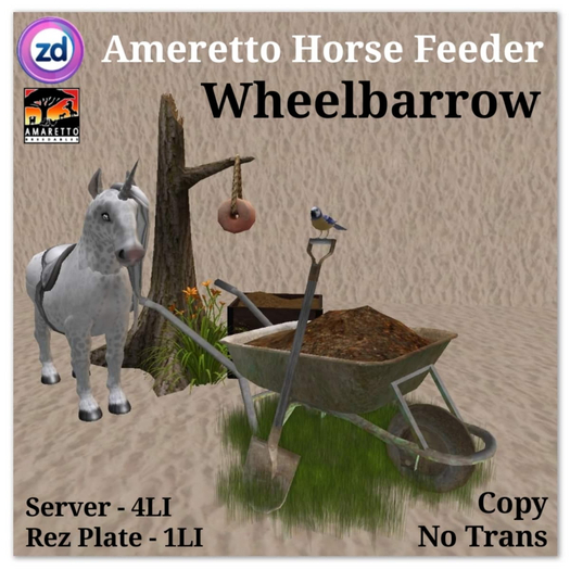 *ZD* Amaretto Horse Feeder - Wheelbarrow