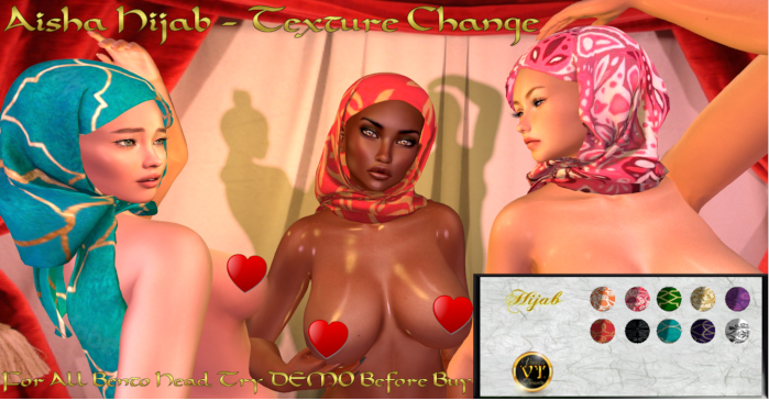 *VT* Aisha Hijab - Texture Change -DEMO-