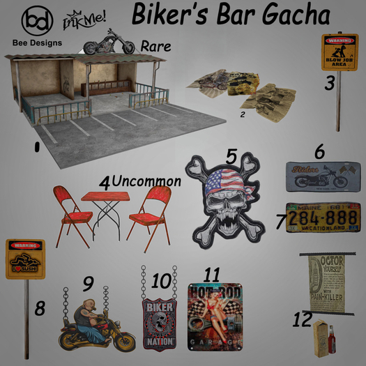 Bee Designs Biker's Bar Gacha 1 RARE