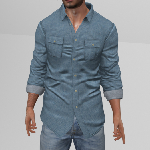 [Butter Basics] "Dusty" Denim Shirt - Medium