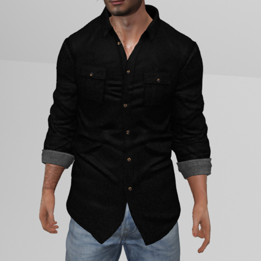 [Butter Basics] "Dusty" Denim Shirt - Coal