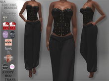 "GCD" Risa Leather Corsets Black