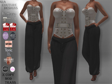 "GCD" Risa Leather Corsets Cream