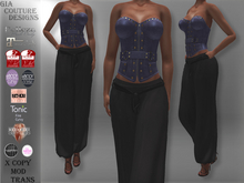 "GCD" Risa Leather Corsets Purple