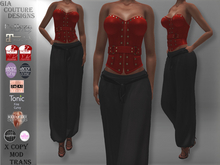 "GCD" Risa Leather Corsets Red